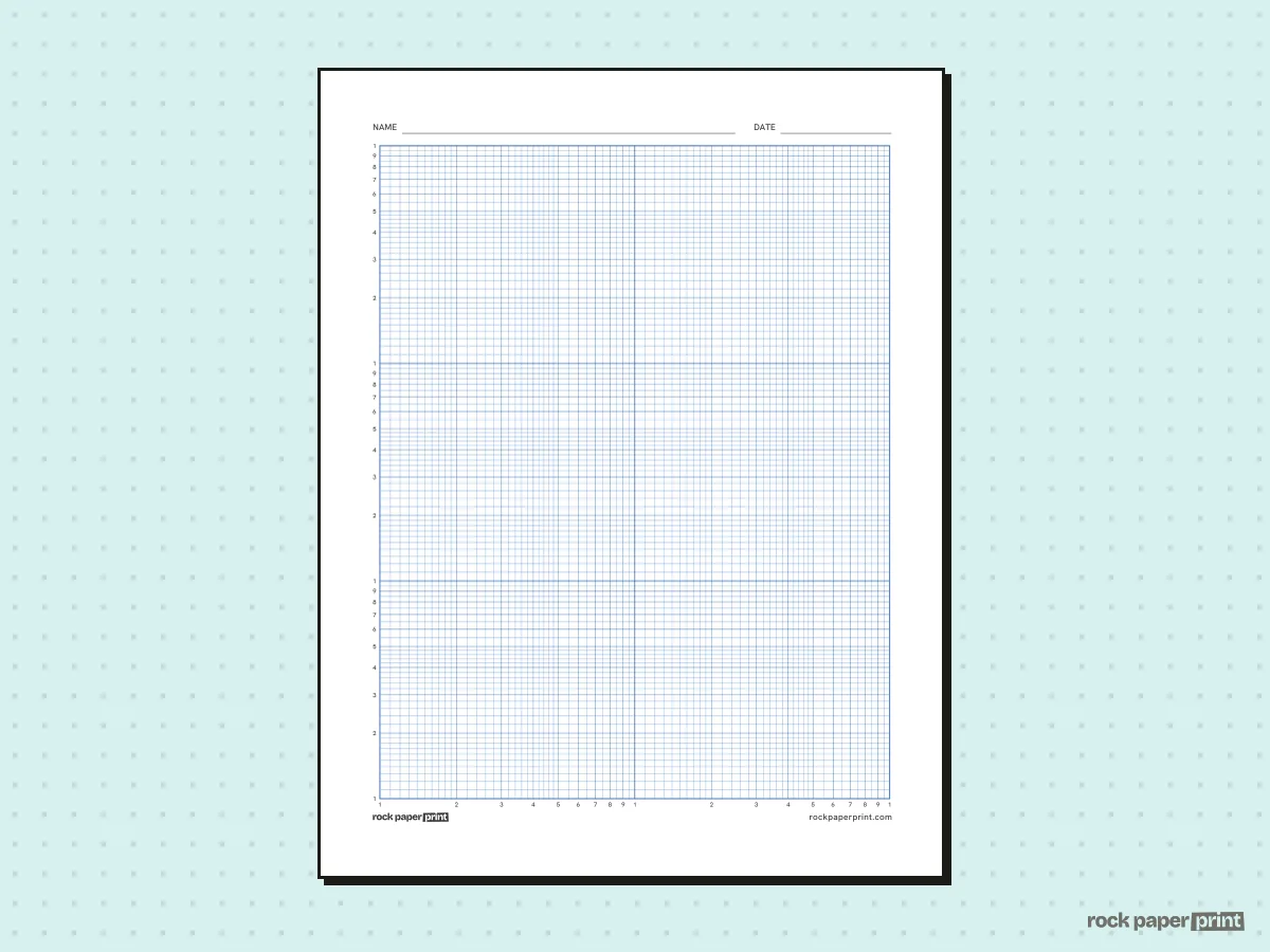 Log-Log Graph Paper, blue lines, printable PDF preview