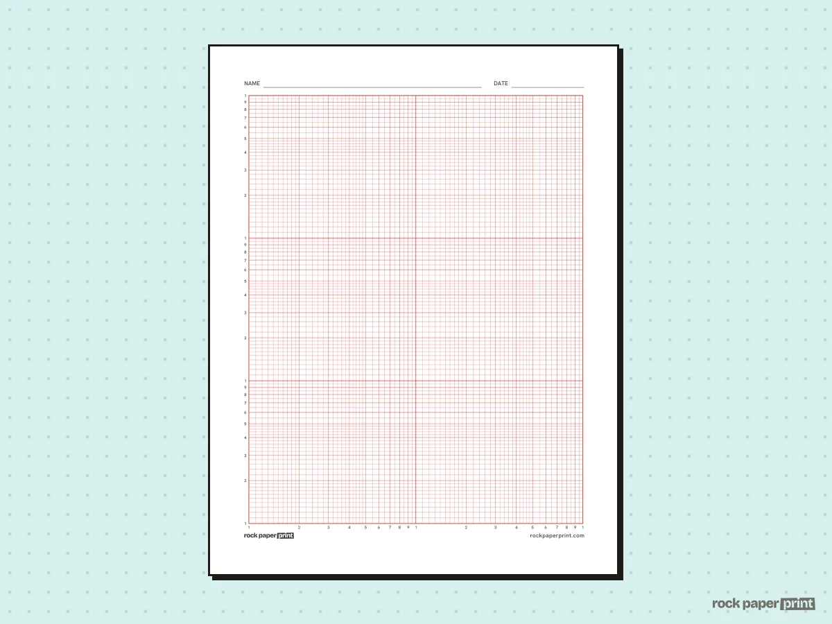 Log-Log Graph Paper, red lines, printable PDF preview