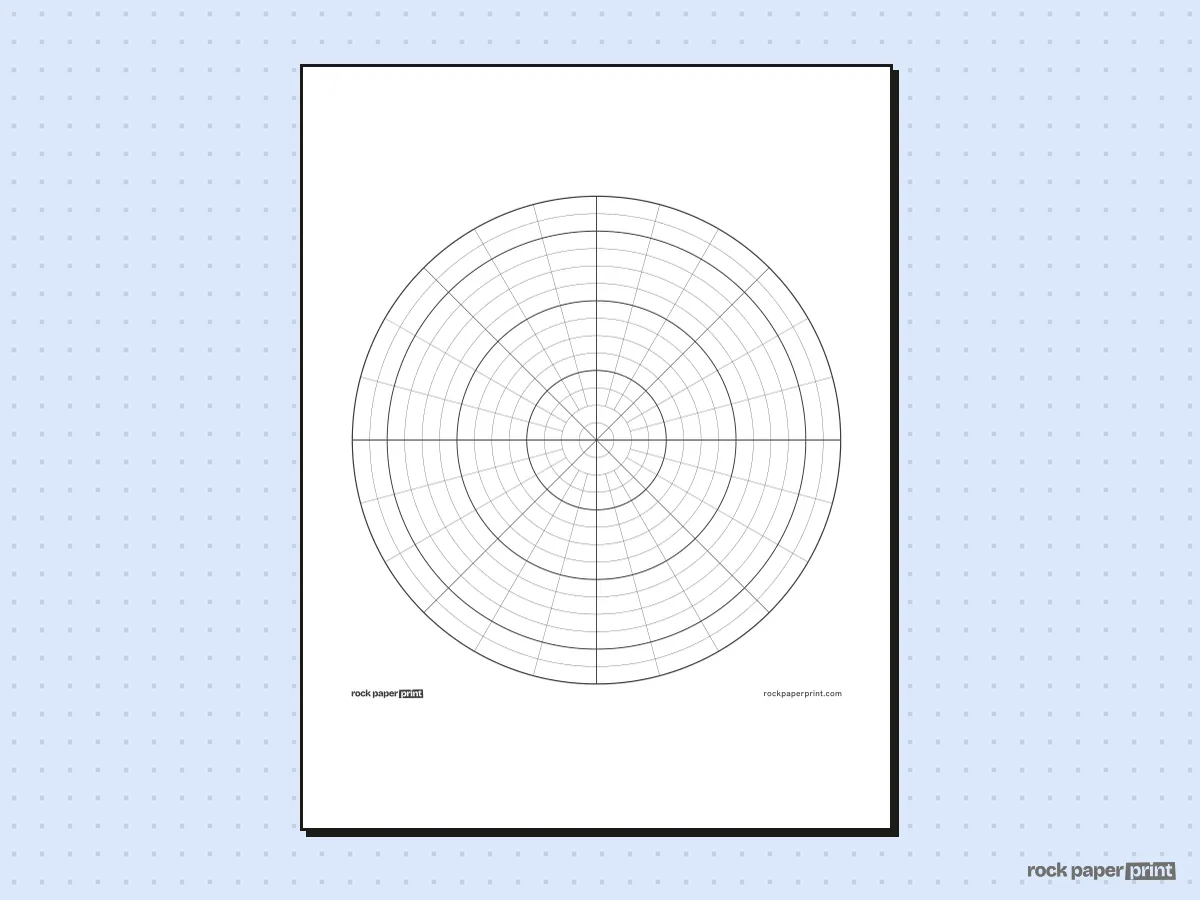 Mandala Grid Template, black lines, printable PDF preview