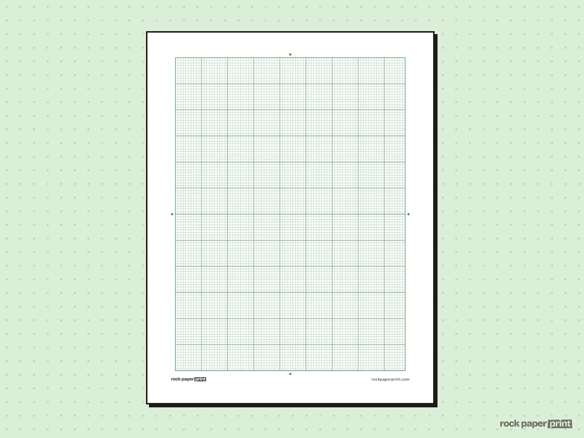 Needlepoint Graph Paper, green lines, printable PDF preview