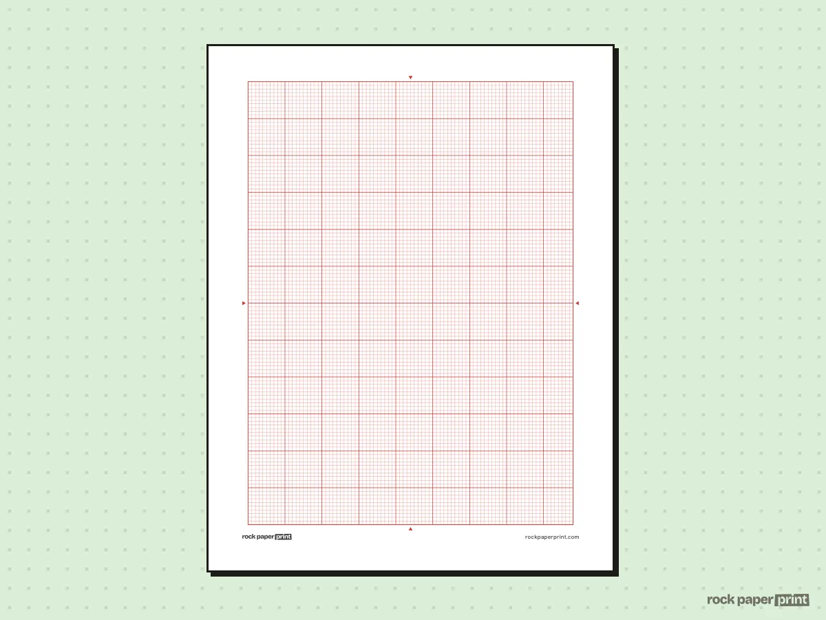 Needlepoint Graph Paper, red lines, printable PDF preview