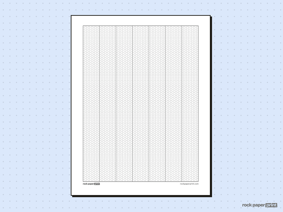 Peyote Stitch Graph Paper, black lines, printable PDF preview