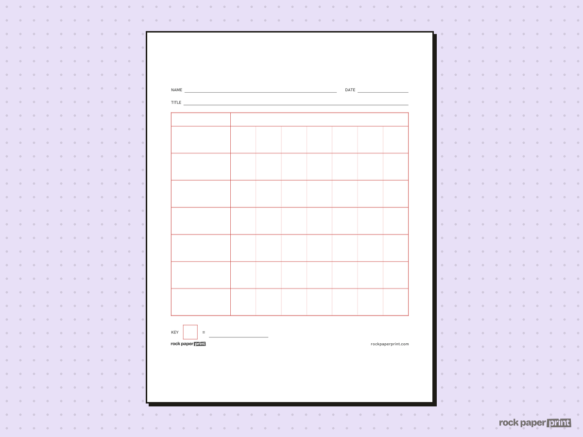 Pictograph Template, red lines, printable PDF preview