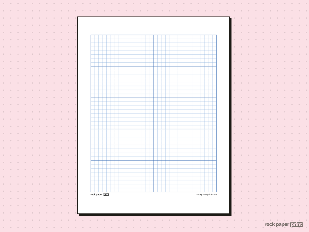 Pixel Art Graph Paper, blue lines, printable PDF preview