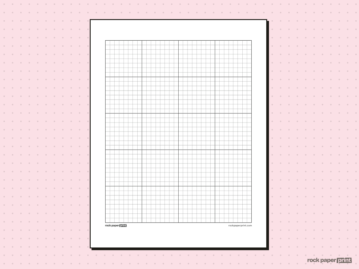 Pixel Art Graph Paper, black lines, printable PDF preview