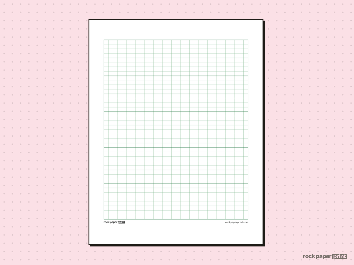 Pixel Art Graph Paper, green lines, printable PDF preview