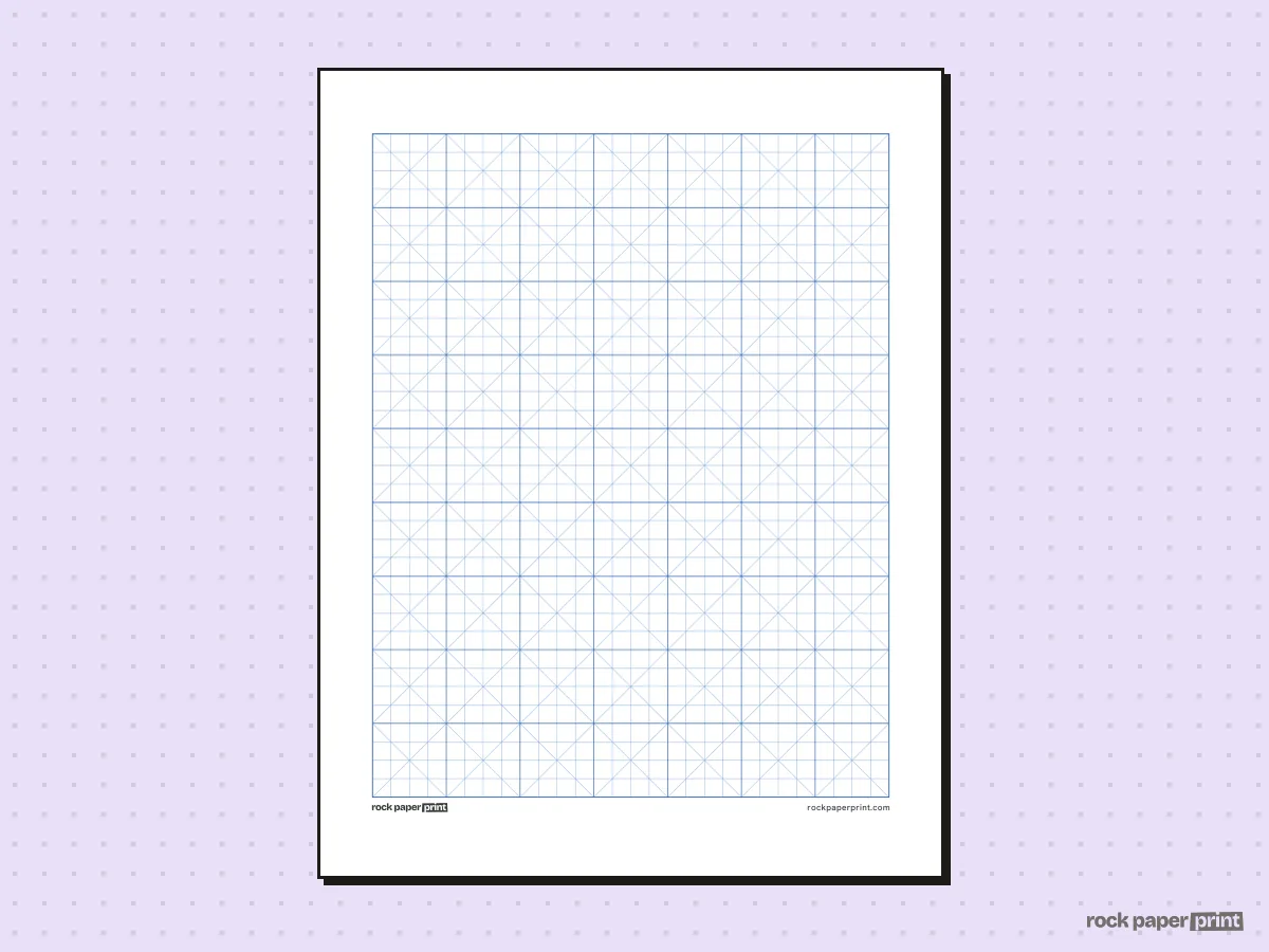 Quilting Graph Paper, blue lines, printable PDF preview