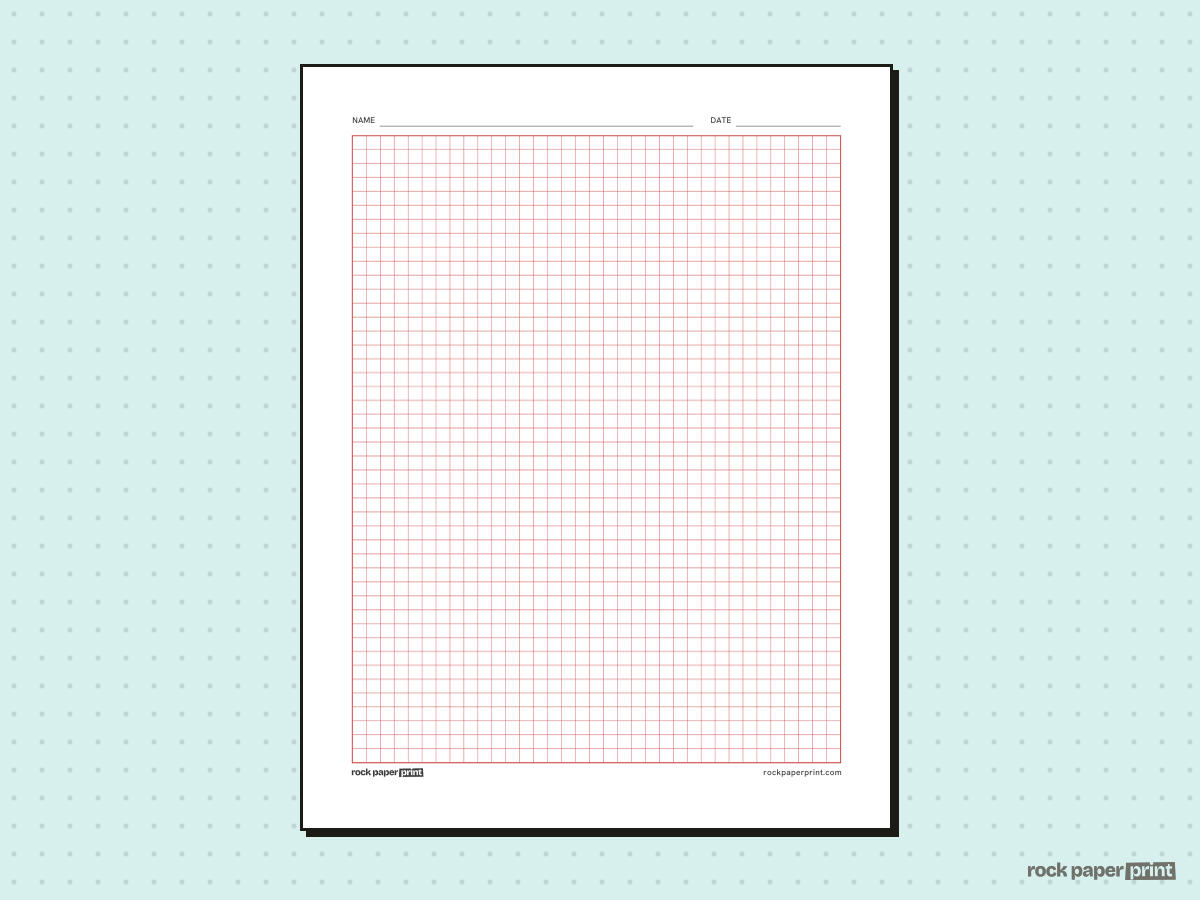 Regents Graph Paper (5 Squares per Inch), red lines, printable PDF preview