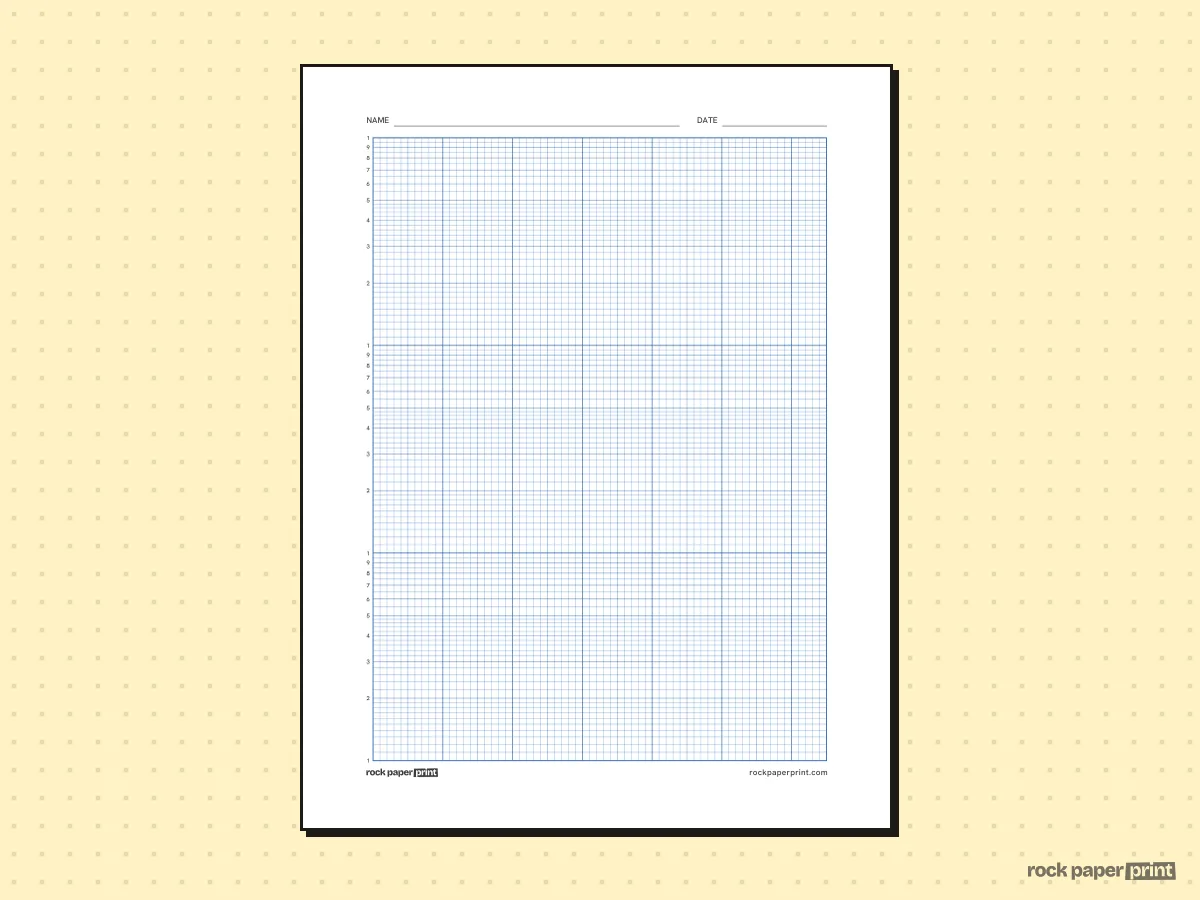 Semi-Log Graph Paper, blue lines, printable PDF preview