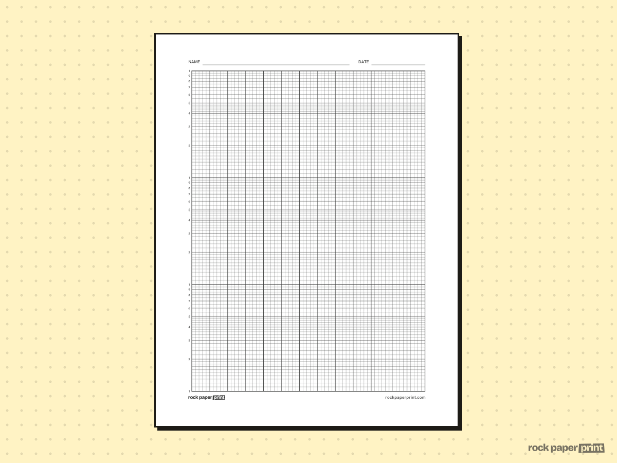 Semi-Log Graph Paper, black lines, printable PDF preview