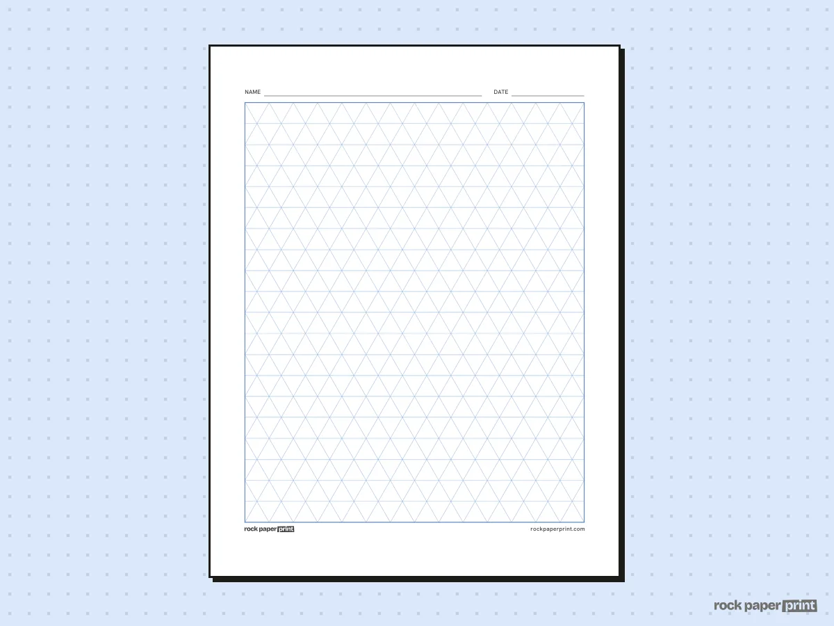 Triangle Graph Paper, blue lines, printable PDF preview