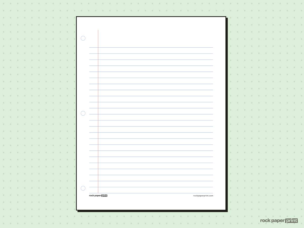 Wide Ruled Paper, classic blue lines, printable PDF preview
