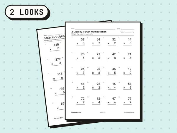 Free Printable Multiplication Worksheets: Facts PDF Download