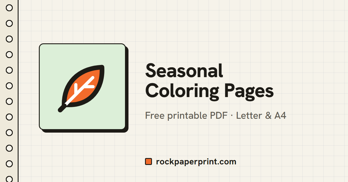 Free Printable Seasonal Coloring Pages: Monthly PDF Download